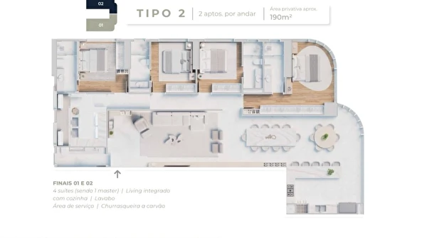 Apartamento no Edifício Central Tower com 4 quartos e 2 vagas no Centro de Balneário Camboriú/SC